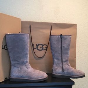 Ugg Zip Grey Tall Boots Alber Wool Zipper
